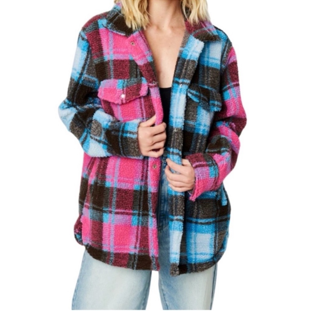 Blanknyc heavy plaid shacket size xs